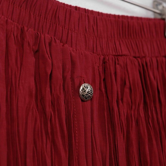 RIVER RIDGE TRADING CO Broomstick Skirt Pleated Button Front Maxi USA Made Sz L - Picture 4 of 7